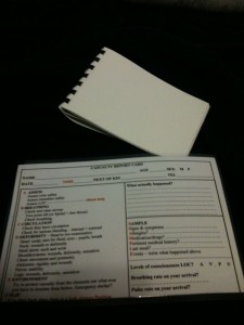 Notepad and prompt sheet