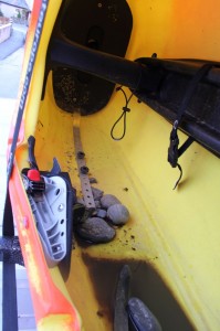 rocks in boat